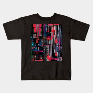 Stripes- Abstract Texture Collage Kids T-Shirt